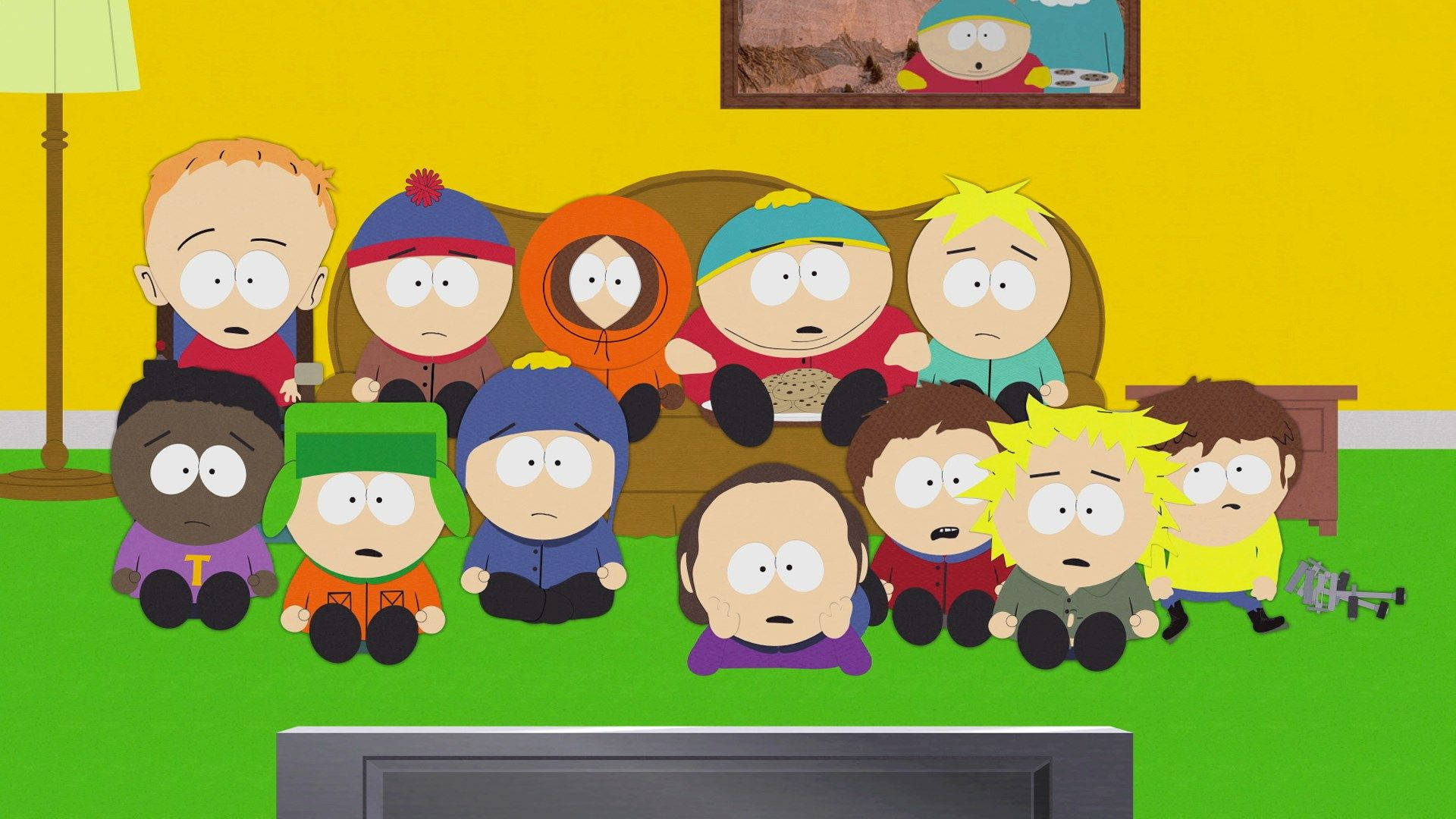 south park characters watching tv
